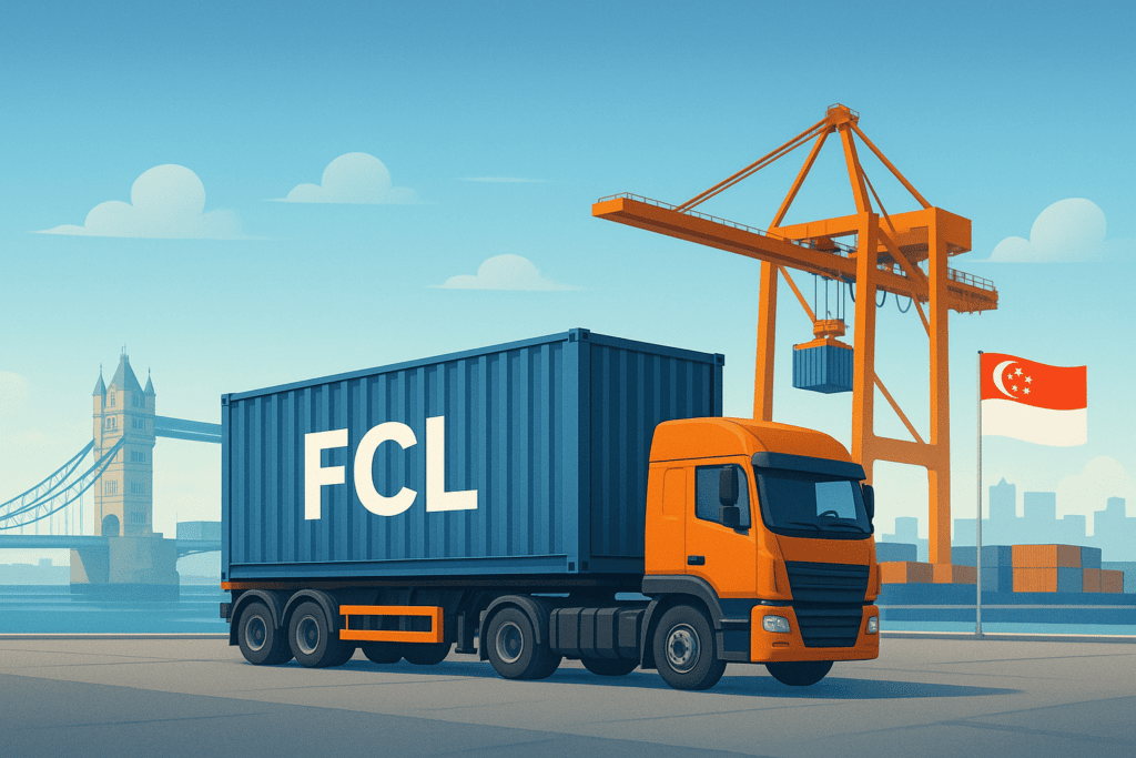 Weekly sea freight imports from the UK to Singapore with TCB Singapore